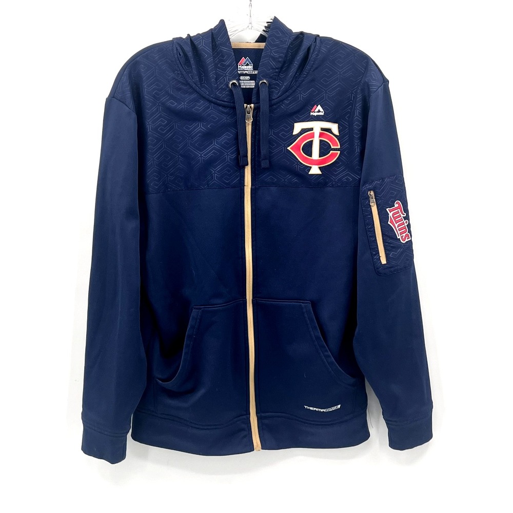 MAJESTIC ThermaBase Men's S Full-Zip Navy MINNESOTA TWINS Hooded Jacket Hoodie